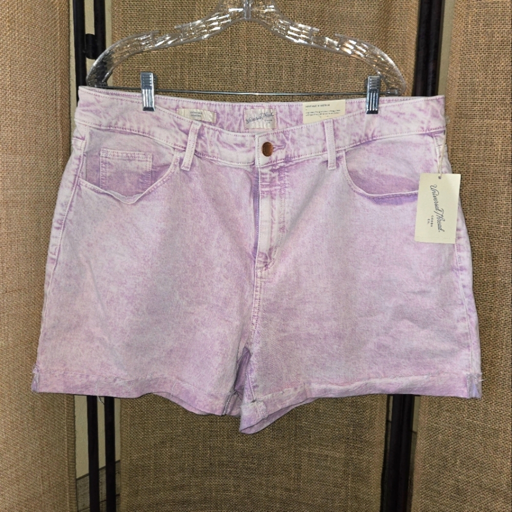 NWT Women's Universal Thread Purple Acid Wash 5 Pocket Shorts Size 18 - Picture 1 of 10
